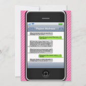 Roze/Zwarte Smart Phone feestdag Kaart (Voorkant)