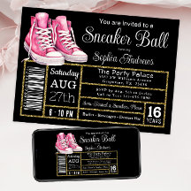 Roze Zwarte Sneaker Bal Verjaardagsfeest Schoen La