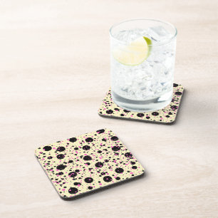 Roze & Zwarte Stip Glam Patroon Bier Onderzetter