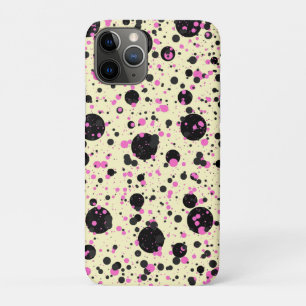 Roze & Zwarte Stip Glam Patroon iPhone 11 Pro Hoesje