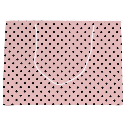 Roze zwarte stip groot cadeauzakje (Voorkant)