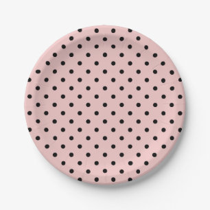 Roze zwarte stip papieren bordje