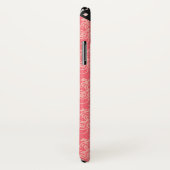 Roze zwarte Stippen Damask Trendy Girly Monogram Case-Mate iPhone Case (Achterkant / rechts)