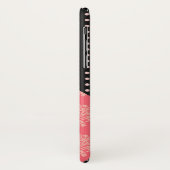 Roze zwarte Stippen Damask Trendy Girly Monogram Case-Mate iPhone Case (Achterkant/links)