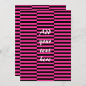 Roze & Zwarte Strepen Aangepaste Uitnodiging (Voorkant / Achterkant)