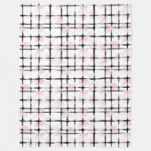 Roze Zwarte Strepen  Fleece Deken (Voorkant)