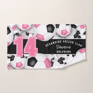roze zwarte team kleuren geschenken Veel voetballe Handdoek