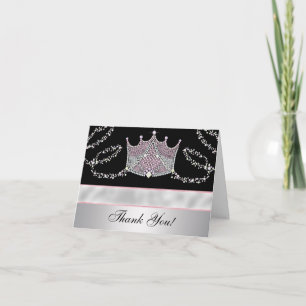 Roze Zwarte Tiara Prinses Dank Je Kaarten