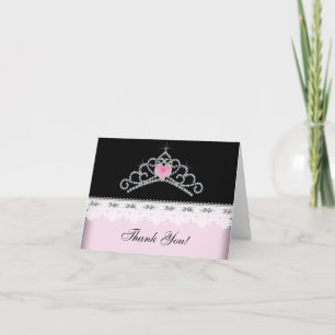 Roze Zwarte Tiara Prinses Dank Je Kaarten