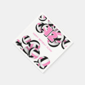 Roze zwarte volleybal feest meisjes verjaardag servet (Hoek)