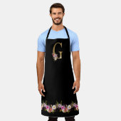 Roze zwarte Waterverf Floral Gold Tone Monogram G Schort (Gedragen)