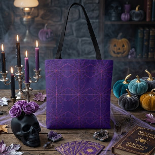 Roze Zwarte Weduwe Spinnenweb Kunst Halloween Patr Draagtas
