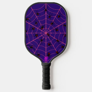 Roze Zwarte Weduwe Spinnenweb Kunst Halloween Patr Pickleball Paddle