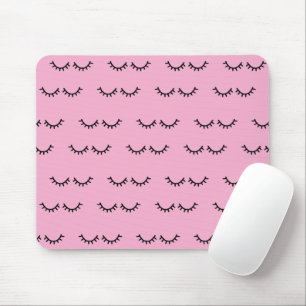 Roze Zwarte Wimpers Muismat