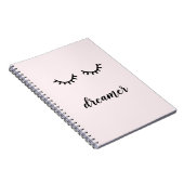 Roze Zwarte Wimpers Notitieboek (Rechterzijde)