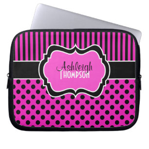 Roze, Zwarte, Wit, Laptop van de Streep van de Sleeve