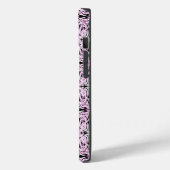 Roze zwarte witte Abstracte Curvy Herhalingspatroo Case-Mate iPhone Case (Achterkant / Links)