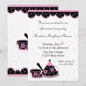 Roze, Zwarte & Witte de Uitnodiging van de Partij  (Voorkant / Achterkant)