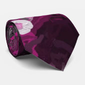 Roze, zwarte, witte en grijze rondjes stropdas (Opgerold)