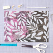 Roze zwarte witte Floral Abstracte ontkoppeling va Tissuepapier (Craft)