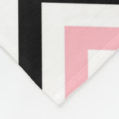 Roze, zwarte, witte grote Chevron ZigZag Pattern Fleece Deken (Hoek)