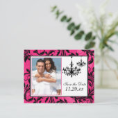 Roze zwarte witte luchters sparen de Datum Kaart 2 (Staand voorkant)