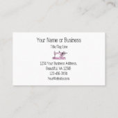 Roze, zwarte, witte, naaimachine visitekaartje (Achterkant)