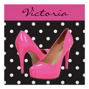 Roze zwarte witte poolpunts op hoog niveau perfect poster