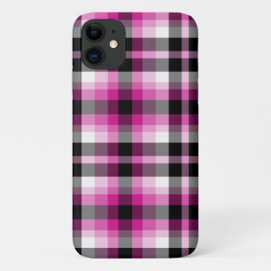 Roze zwarte witte speldenroze iPhone 11 hoesje