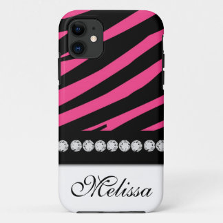 Roze zwarte zebra Afdrukken iPhone 5 Hoesje-Mate 11 Hoesje