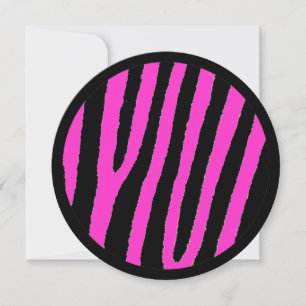 Roze zwarte zebra, zoete 16 cirkelpartijuitnodigin kaart