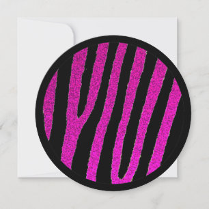 Roze zwarte zebra, zoete 16 cirkeluitnodigingen kaart