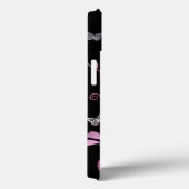 Roze zwarte zilveren vlinder Floral iPad-luchttas Case-Mate iPhone Case (Achterkant / Rechts)