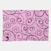 Roze zwarte zwemmen keukendoek theedoek (Horizontaal)