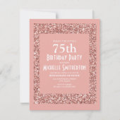 Roze zweefgetouwen Vrouwen 75ste verjaardag Kaart (Voorkant)