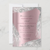 Roze zweet 16e Bridal Silver Grey Roos Mauve Kaart (Voorkant)