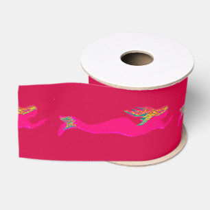 roze zwemblazen rood grosgrain lint