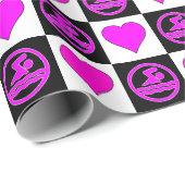 Roze zwemmers en harten zwemmen en duiken cadeaupapier (Rol Hoek)