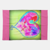 roze zwenkhart theedoek (Horizontaal)