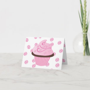 Roze Zwirke Cake met sprinken Kaart