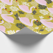 Roze zwoegpapier cadeaupapier (Hoek)