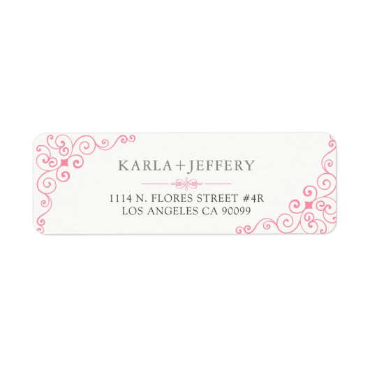 Roze  Zwrik Lijst Etiket (Voorkant)