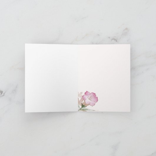 Rozeachtige bloemen Sympathie Kaart (Binnen)