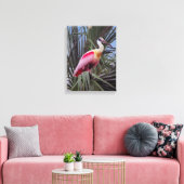 Rozeate Spoonbill canvas print (Insitu (Woonkamer))
