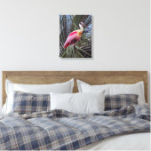 Rozeate Spoonbill canvas print (Insitu (Slaapkamer))