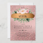 RozeGoud Metaalglitter Bloemen Folie Uitzicht Brui (Voorkant)