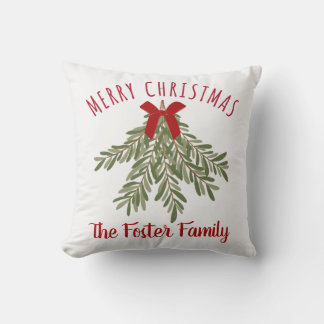 Rozemarijn bos familienaam Prettig Kerstfeest Kussen