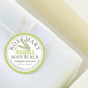 Rozemarijn Suiker Scrub Op Maat Ronde Sticker