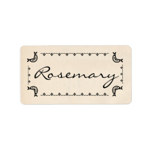 Rozemarijnlabels met stijl etiket