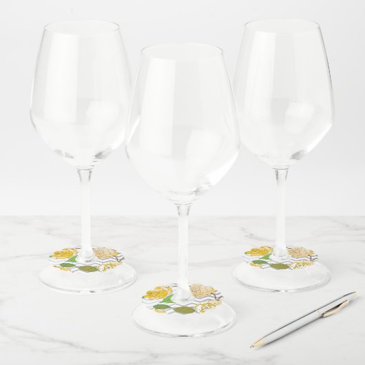 Rozen 11 wijnglaslabel (Set)